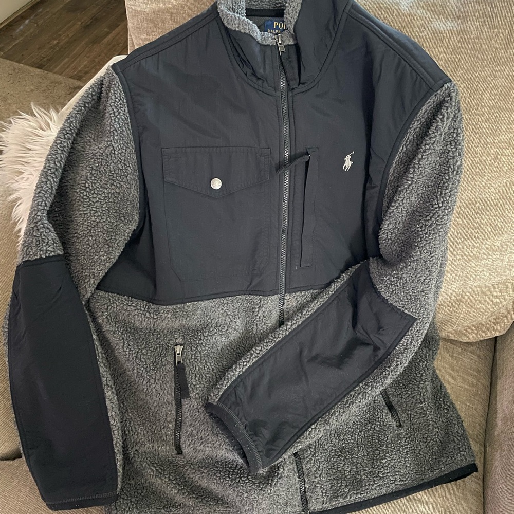 Ralph Lauren Men's Black and Gray Performance Jacket